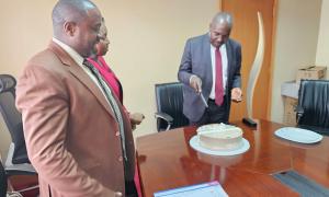 PS Korir cuts farewell cake