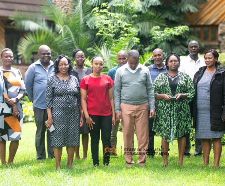 Participants of the training on public complaints in a group photograph with the facilitators from Commission on Administrative Justice (3rd and 4th left-back row)